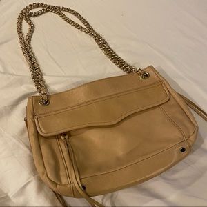 Large Camel/Nude Rebecca Minkoff Shoulder Bag with Chain Handle